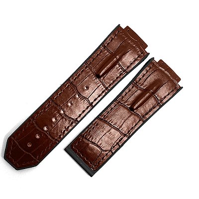 Pulseira para Relógio Compatível com Hublot King Power Couro Marrom Charuto