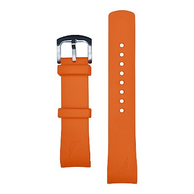 Pulseira para Relógio Compatível com Nautica 22mm Laranja Com Fivela