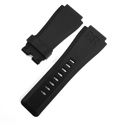 Pulseira para Relógio Compatível com Bell & Ross 24/33/24 Em Silicone Preta