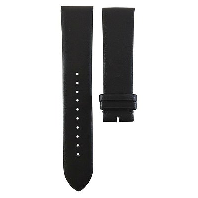 Pulseira para Relógio Compatível com Empório Armani Em Couro Liso Preto 22mm