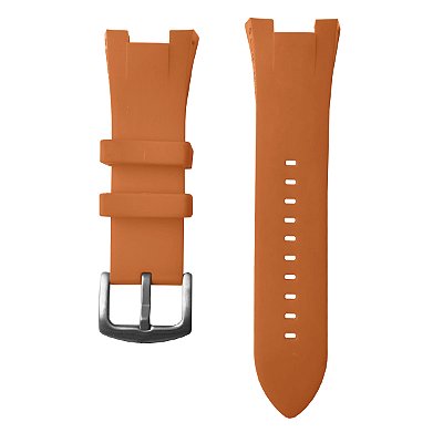 Pulseira para Relógio Compatível com Armani Exchange Silicone Laranja Completa