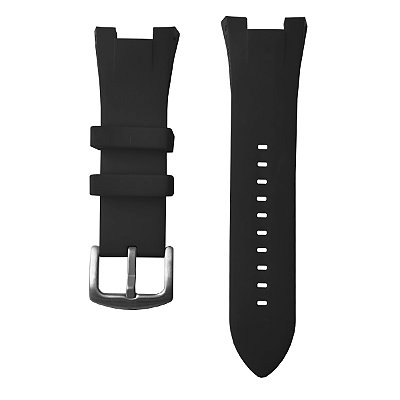 Pulseira para Relógio Compatível com Armani Exchange Silicone Preto Completa