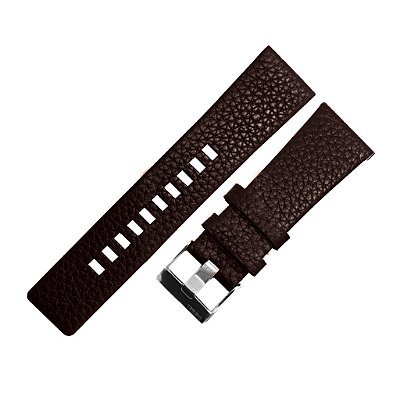 Pulseira para Relógio Compatível com Diesel DZ1467 24mm Marrom Com Fecho Prata Completo