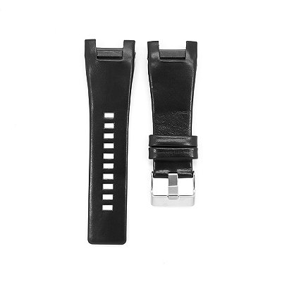Pulseira para Relógio Compatível com Diesel 32mm em Couro Genuíno Preto com fivela