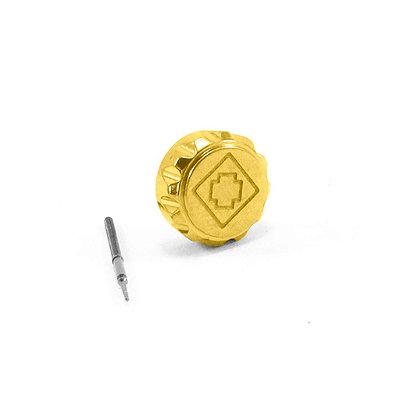 Coroa e Tige para Relógio Compatível com Invicta Pro Diver 0072 0073 0074 0075 0077 Dourado