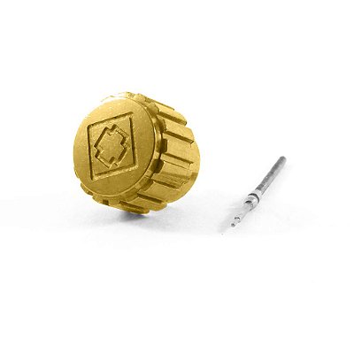 Coroa e Tige para Relógio Compatível com Invicta S1 Yakuza Dourado
