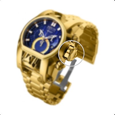 Coroa e Tige para Relógio Compatível com Invicta Reserve Bolt Zeus Magnum Dourada