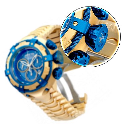 Coroa e Tige para Relógio Compatível com Invicta Thunderbolt Azul