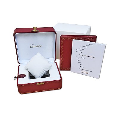 Caixa Para Relógio Cartier Estojo Box Completo em Couro Sintético Texturizado Certificados e CD