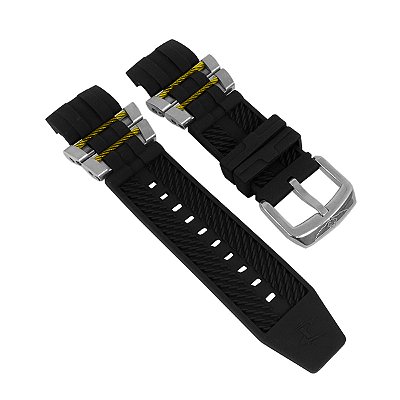 Pulseira para Relógio Compatível com Invicta Bolt Zeus Preto Completa Peças Prata
