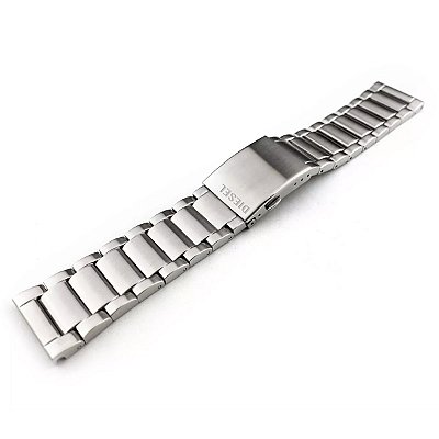 Pulseira para Relógio Compatível com Diesel 28mm em Aço Inoxidável Prata com Fecho Deployant