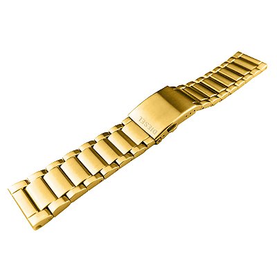 Pulseira para Relógio Compatível com Diesel 28mm em Aço Inoxidável Dourada com Fecho Deployant