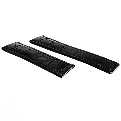 Pulseira para Relógio Compatível com Tag Heuer Em Couro Preto Relógio 24mm/ Fivela 20mm