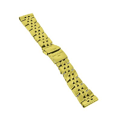 Pulseira para Relógio Compatível com Breitling Navitimer/ Chronomat/ Blackbird Dourado Encaixe 24mm