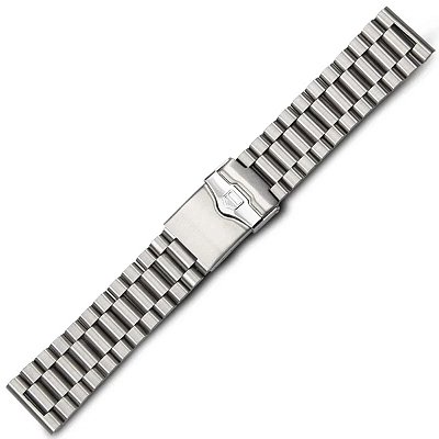Pulseira Bracelhete para Relógio Compatível com Tag Heuer Pilot Chronograph em Aço Escovado 22mm