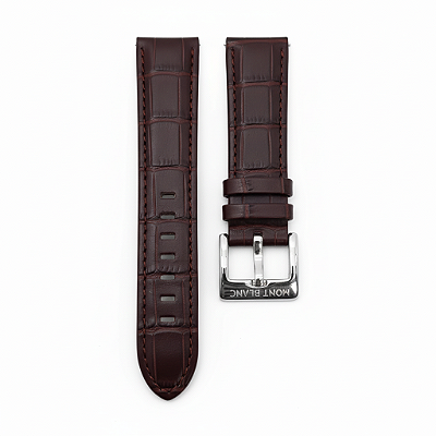 Pulseira para Relógio Compatível com Montblanc Couro Marrom Encaixe 22mm Completa com Fecho