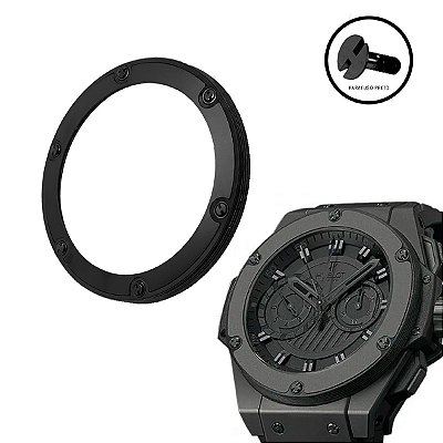 Bezel para Relógio Compatível com Hublot King Power Preto com Parafusos Preto