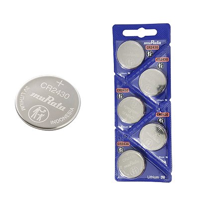 1 Cartela 5 Unidades Bateria de Lítio Cr2430 3v Murata