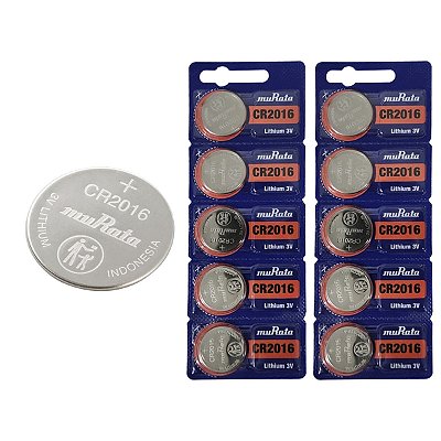 2 Cartelas 10 Unidades Bateria de Lítio Cr2016 3v Murata