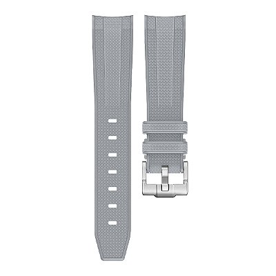 Pulseira para Relógio Compatível com Omega X Swatch Moonswatch Missão para Lua 1965 Cinza Claro Borracha Completa com Fivela
