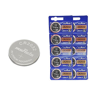 2 Cartelas 10 Unidades Bateria de Lítio Cr2032 3v Murata