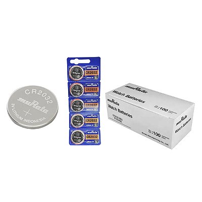 1 Caixa 100 Unidades Bateria de Lítio Cr2032 3v Murata