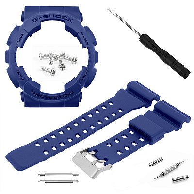Kit Full P/ G-shock Ga-100/110 Pulseira Bezel Chave Parafuso