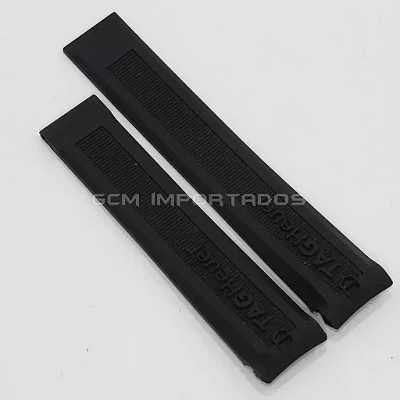 Pulseira para Relógio Compatível com Tag Heuer Aquaracer em Silicone Preto 20mm
