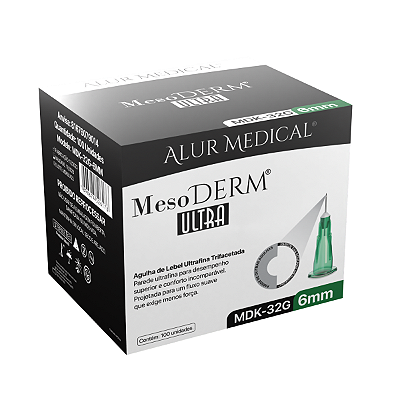 Agulha Ultrafina Mesoderm 32G 6mm - Caixa com 100 Unidades