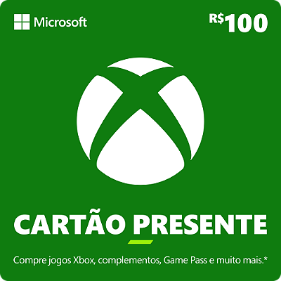 Cartão Presente Digital Xbox R$ 100