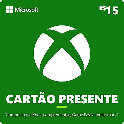 Cartão Presente Digital Xbox R$ 15