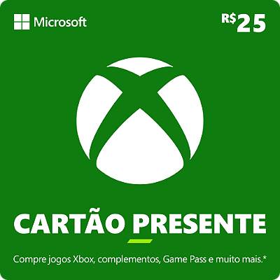 Cartão Presente Digital Xbox R$ 25