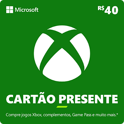Cartão Presente Digital Xbox R$ 40