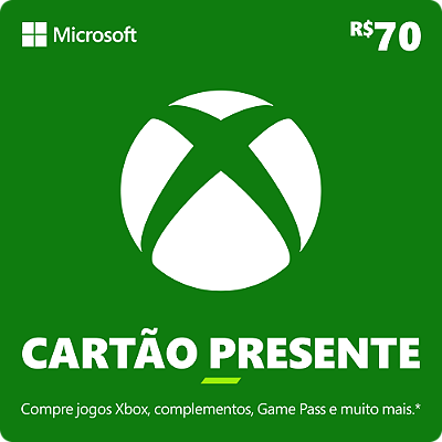 Cartão Presente Digital Xbox R$ 70
