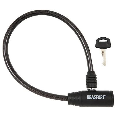 CADEADO P/ BICICLETA COM CHAVE 8MM X 60CM BRASFORT