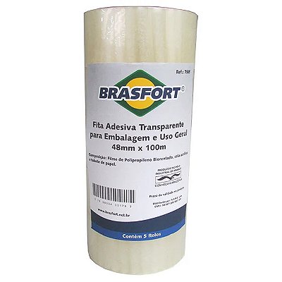 FITA PARA EMBALAGEM 48MM X 45M TRANSPARENTE BRASFORT