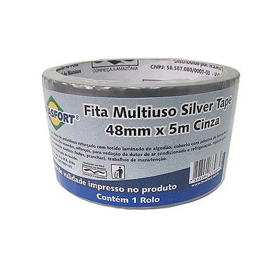 FITA MULTIUSO 48 MM X 5M CINZA/SILVER TAPE BRASFORT