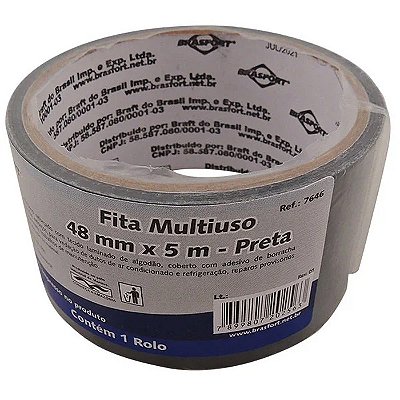 FITA MULTIUSO 48MM X 5M PRETA/SILVER TAPE BRASFORT