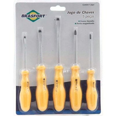 JOGO CHAVE FENDA/PHILIPS C/5 BRASFORT