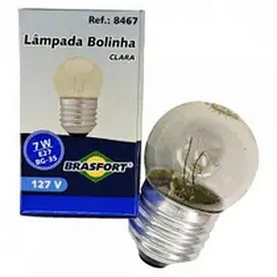 LAMPADA BOLINHA 7W 127V E27 BG35 CLARA BRASFORT