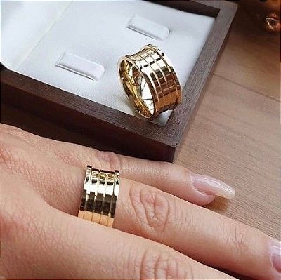 PAR DE ALIANÇA 10MM MODELO BVLGARI