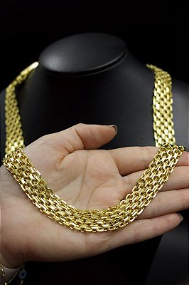 CORRENTE ESTEIRA CADEADO DE 15mm (NINO ABRAVANEL) - BANHADA A OURO