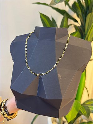 CORRENTE CORAÇÃO - BANHADO A OURO