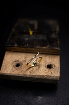 ANEL COBRA CRAVEJADA - BANHADO A OURO