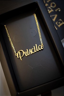 CORRENTE PERSONALIZADA COM NOME - BANHADO A OURO