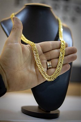 CORRENTE GRUMET TRIPLA LAMINADA DE 12MM - MOEDA ANTIGA