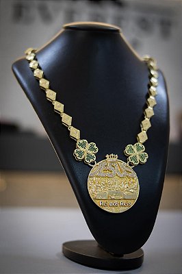 KIT CORRENTE POZE + PINGENTE REIS DOS REIS - MOEDA ANTIGA