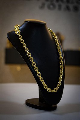 CORRENTE CADEADO QUINA CURTA DE 12MM - BANHADO A OURO