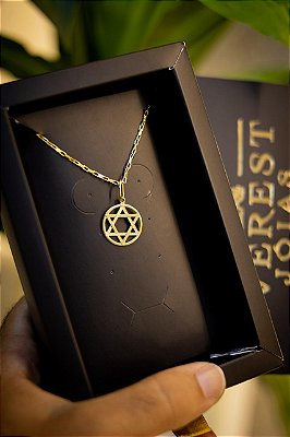 KIT CORRENTE + PINGENTE - BANHADO A OURO