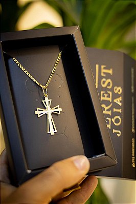 KIT CORRENTE + PINGENTE - BANHADO A OURO